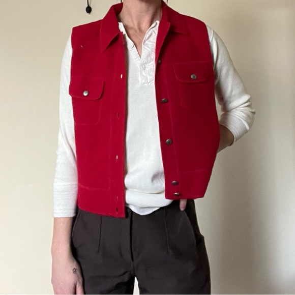 Red Button-Up Vest - Picture 1 of 4
